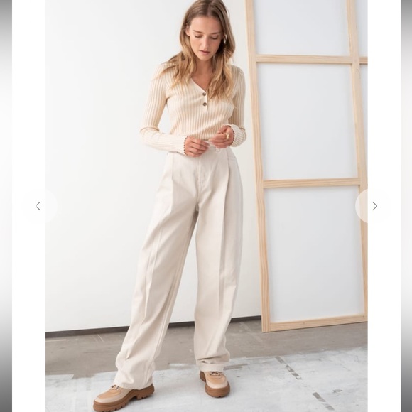 relaxed high waisted cotton trousers